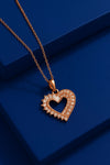 Rose Gold Halo Heart Necklace